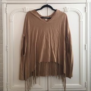 Michael Kors Mustard Gold Poncho Sweater